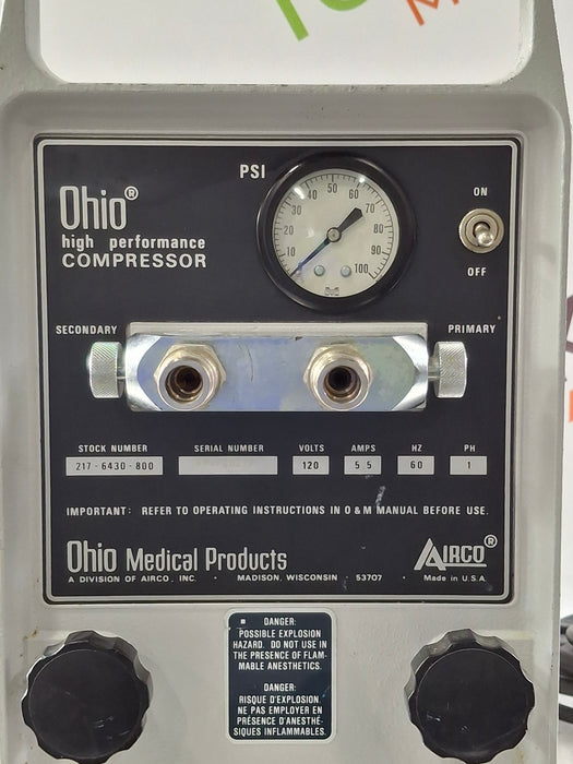 Ohio Medical Products Airco High Performance Air Compressor