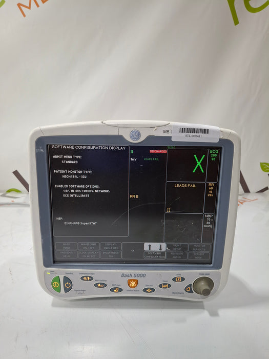GE Healthcare Dash 5000 - Masimo SpO2 Patient Monitor