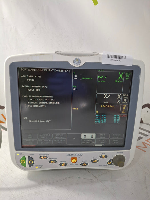 GE Healthcare Dash 5000 - Masimo SpO2 Patient Monitor