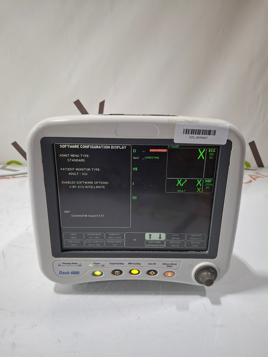 GE Healthcare Dash 4000 - GE/Nellcor SpO2 Patient Monitor