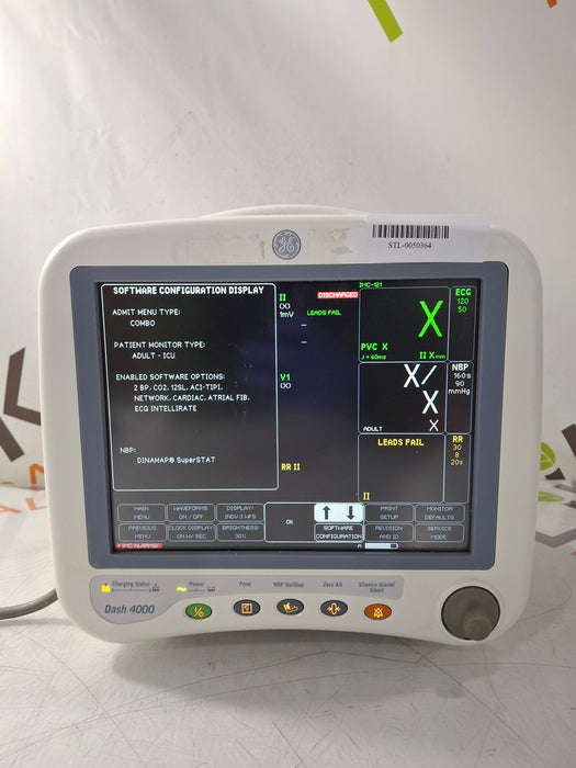 GE Healthcare Dash 4000 - Masimo SpO2 Patient Monitor