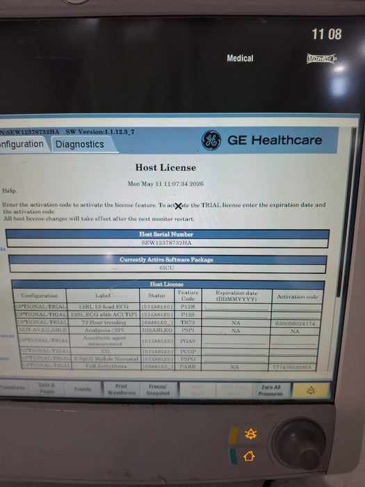 GE Healthcare Carescape B650 Critical Care Patient Monitor