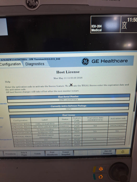 GE Healthcare Carescape B650 Critical Care Patient Monitor
