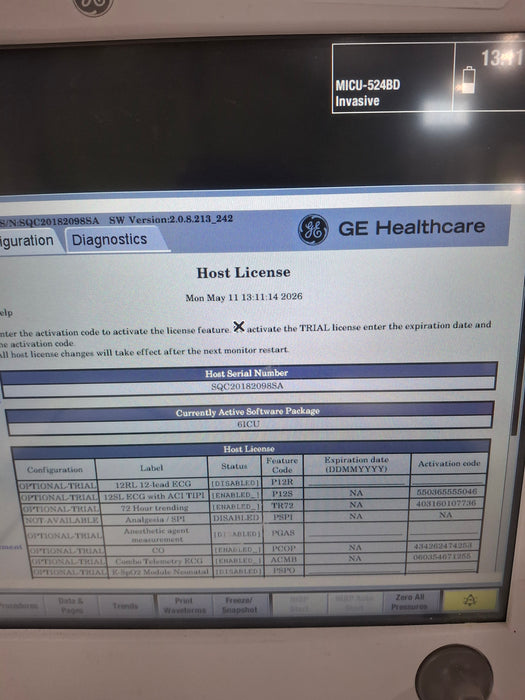 GE Healthcare Carescape B650 Critical Care Patient Monitor