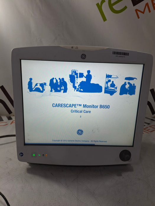 GE Healthcare Carescape B650 Critical Care Patient Monitor