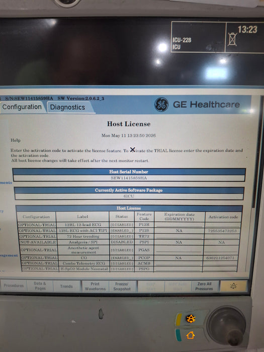 GE Healthcare Carescape B650 Critical Care Patient Monitor