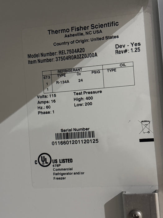 Thermo Scientific Revco REL7504A Lab Refrigerator