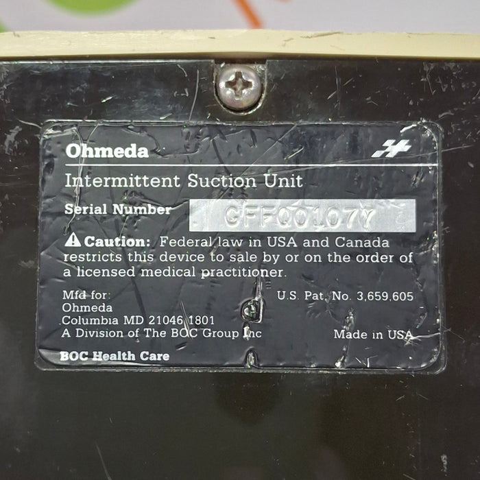 Ohmeda Medical 200 Intermittent Suction Unit