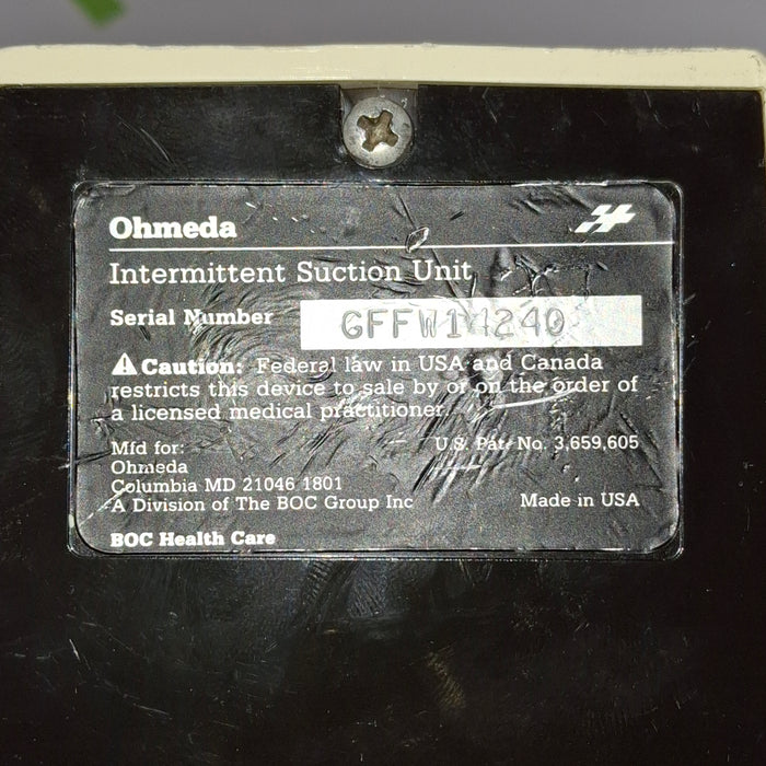 Ohmeda Medical 200 Intermittent Suction Unit