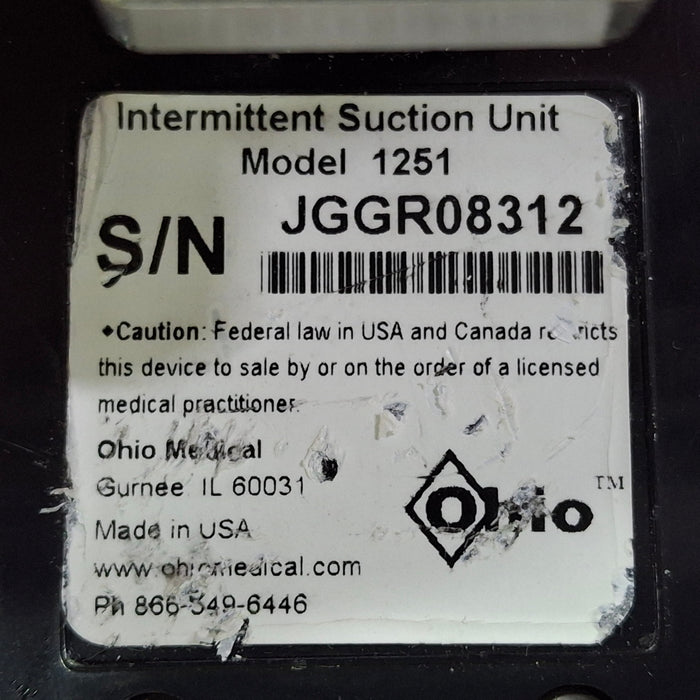 Ohio Medical Corporation 1251 Suction Regulator