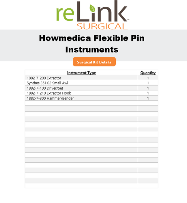 Howmedica Osteonics Corp. Flexible Pin Instruments