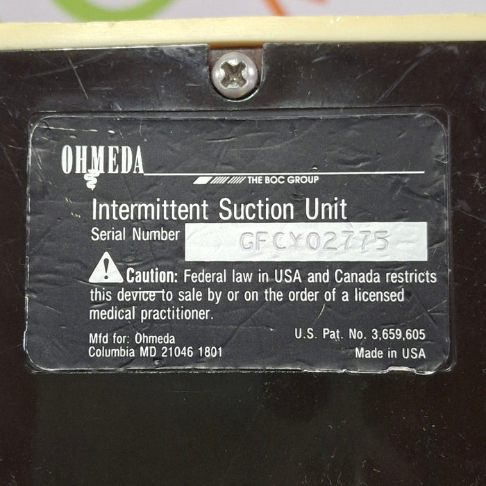 Ohmeda Medical 200 Intermittent Suction Unit