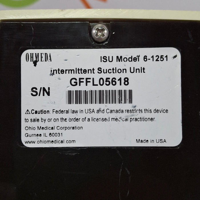 Ohmeda Medical ISU Model 6-1251 Intermittent Suction Unit