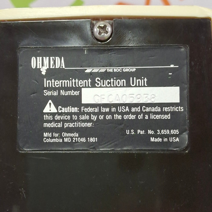 Ohmeda Medical 200 Intermittent Suction Unit