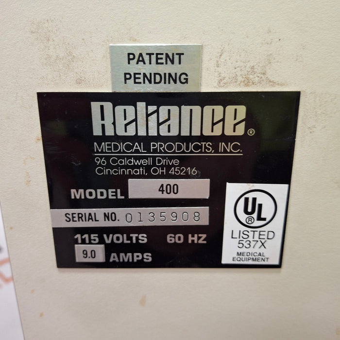Reliance Medical Products, Inc. Model 400 Treatment Cabinet