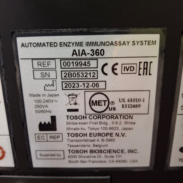 Tosoh Bioscience, Inc AIA-360 Immunoassay Analyzer