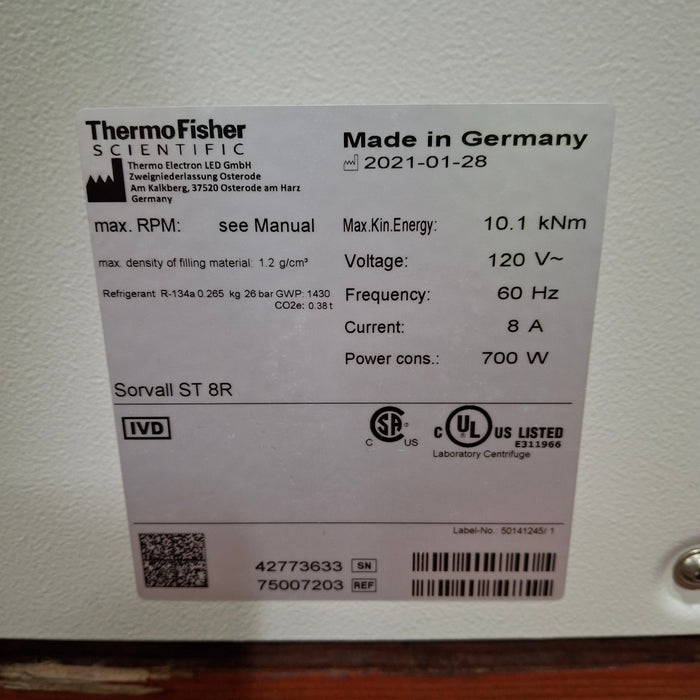 Thermo Scientific Sorvall ST8R Refrigerated Benchtop Centrifuge