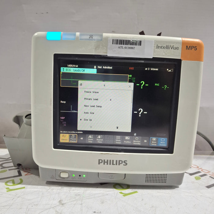 Philips Intellivue MP5 - ECG, Fast SpO2, NIBP Patient Monitor