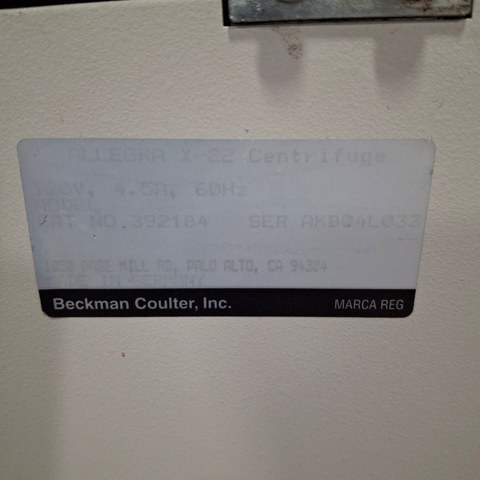 Beckman Coulter Allegra X-22 Centrifuge