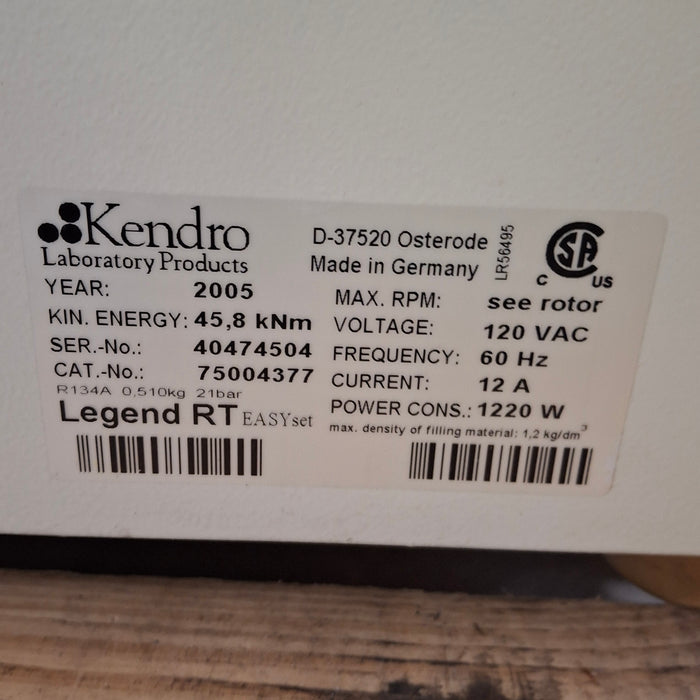 Thermo Electron Sorvall Legend RT Benchtop Centrifuge