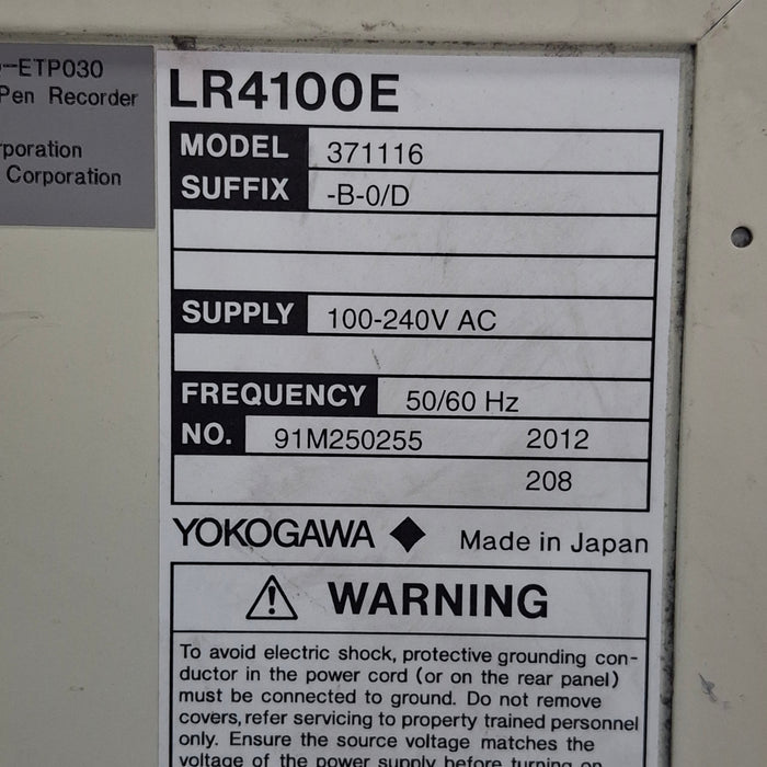 Yokogawa LR4100E Multipen Recorder