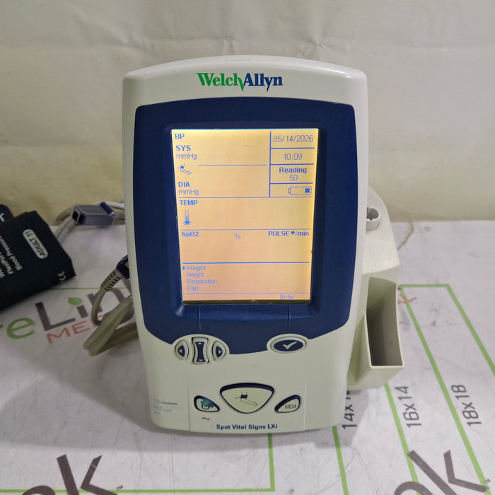 Welch Allyn Spot LXi - NIBP, SureTemp Plus, Nellcor SpO2 Vital Signs Monitor