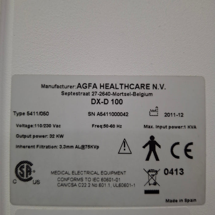 AGFA DX-D 100 Portable X-Ray