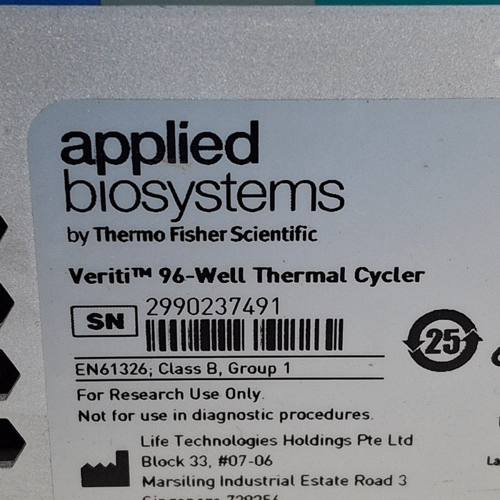 Applied Biosystems Veriti 96 Well Thermocycler