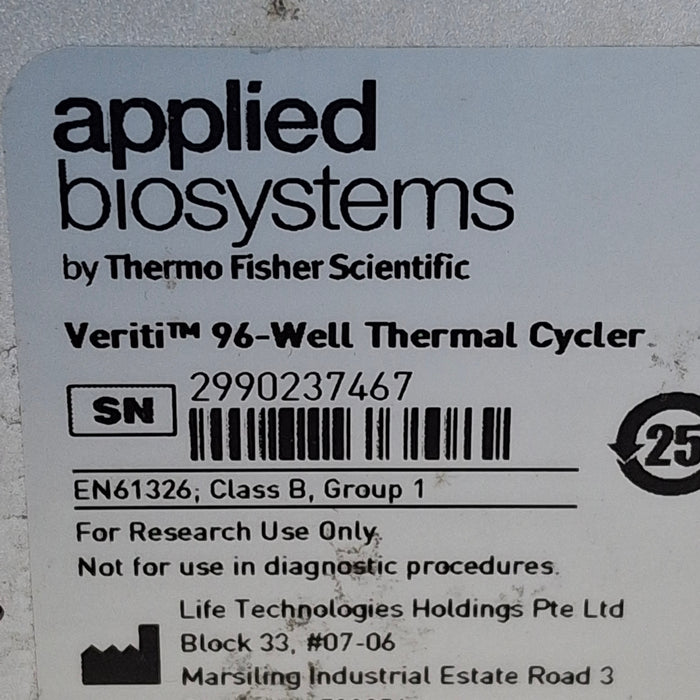 Applied Biosystems Veriti 96 Well Thermocycler