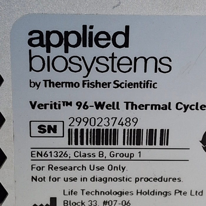 Applied Biosystems Veriti 96 Well Thermocycler