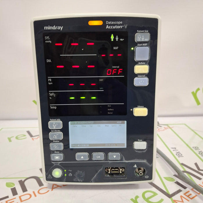 Mindray Datascope Accutorr V Vital Signs Monitor