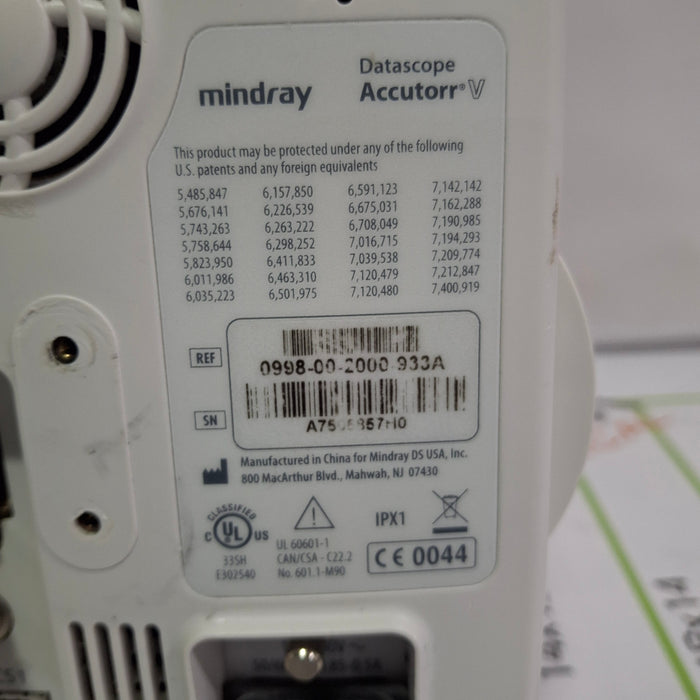 Mindray Datascope Accutorr V Vital Signs Monitor
