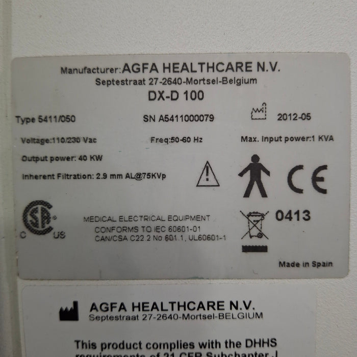 AGFA DX-D 100 Portable X-Ray
