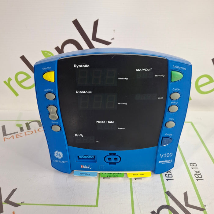 GE Healthcare Dinamap V100 - NIBP, SpO2 Vital Signs Monitor