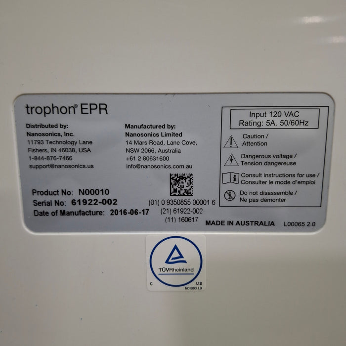 NanoSonics Trophon EPR High Level Disinfection