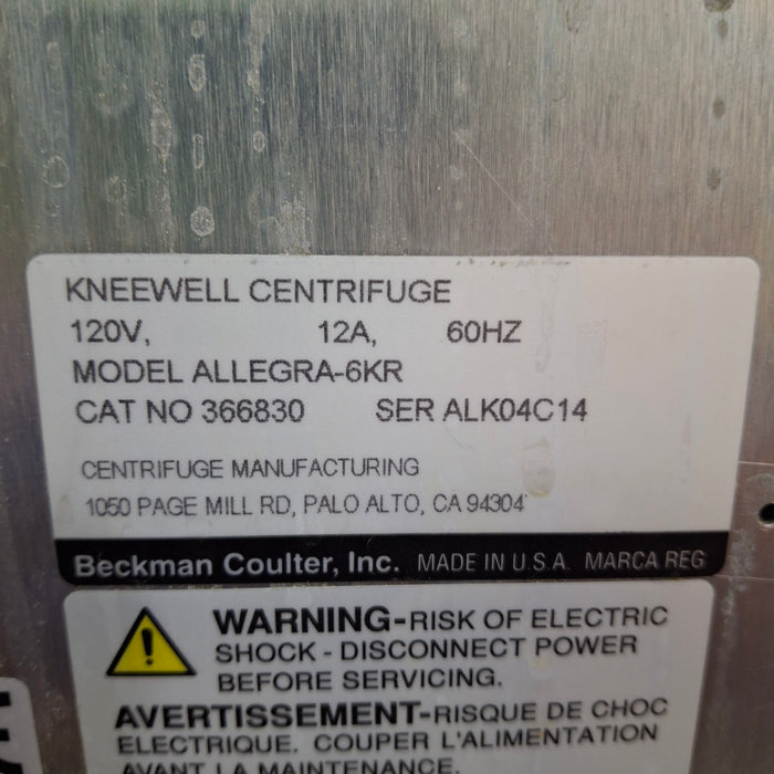 Beckman Coulter Allegra 6KR Centrifuge