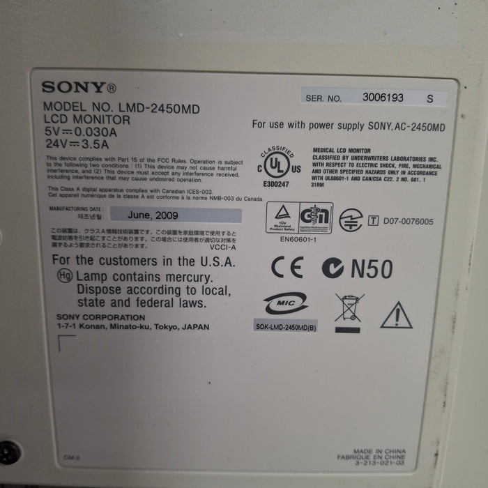 Sony LMD-2450MD LCD Monitor