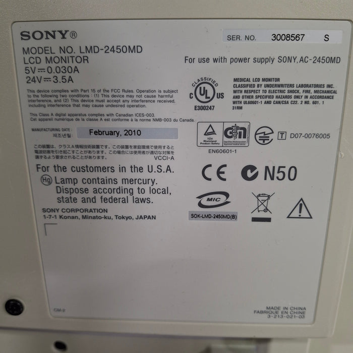 Sony LMD-2450MD LCD Monitor