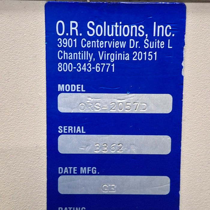 OR Solutions ORS 2057D Solution Warmer