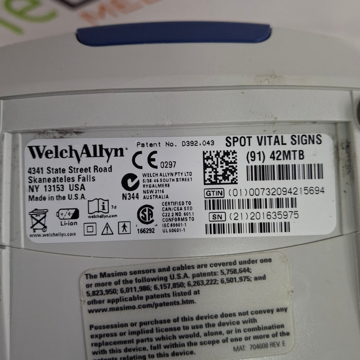 Welch Allyn Spot 420 - NIBP, Temp, Masimo SpO2 Vital Signs Monitor