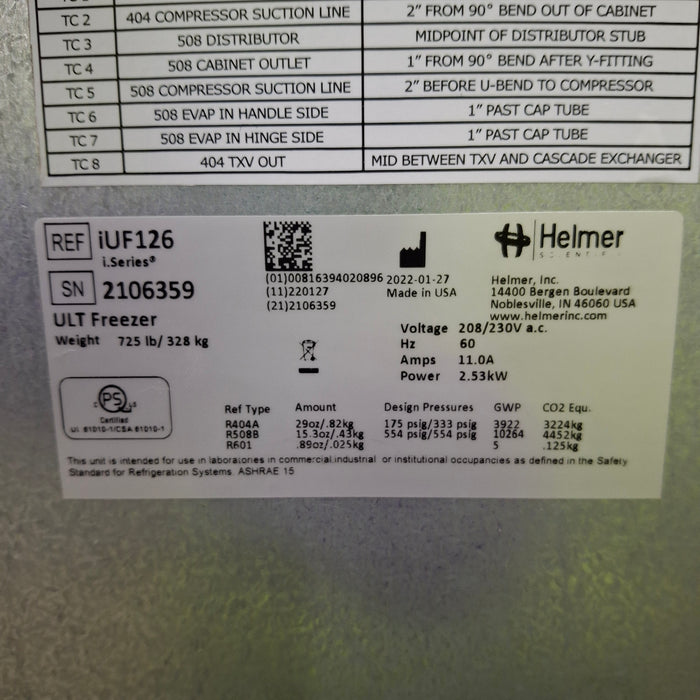 Helmer Inc iUF126 Upright Laboratory Freezer