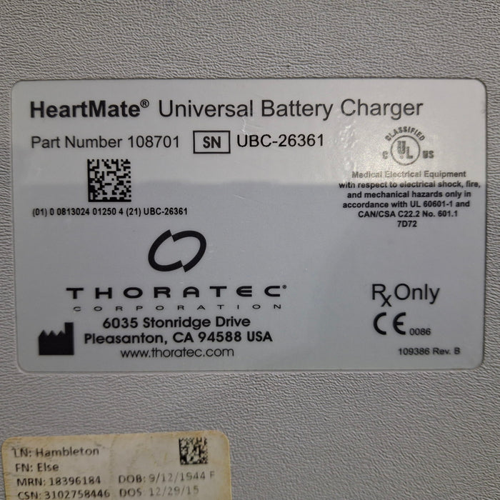 Thoratec Heart Mate Universal Battery Charger