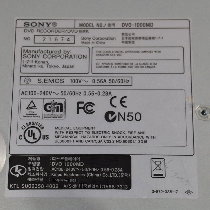 Sony DVO-1000MD Video Digitizer DVD Recorder