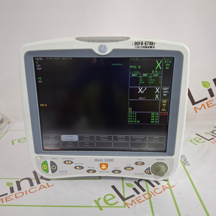 GE Healthcare Dash 5000 - GE/Nellcor SpO2 Patient Monitor