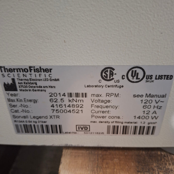 Thermo Scientific Sorvall Legend XTR Centrifuge