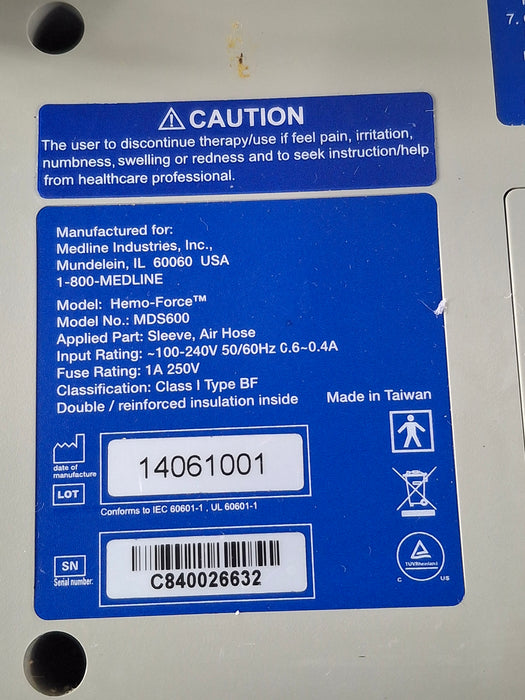 Medline Hemo-Force MDS-600 DVT Compression Pump