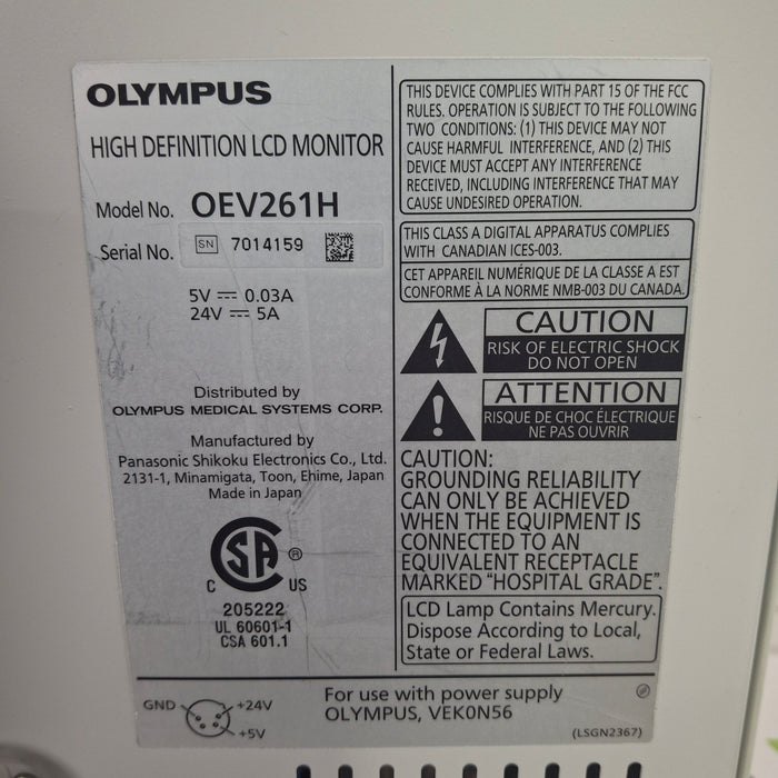 Olympus OEV261H 26" LCD Endoscopy Monitor
