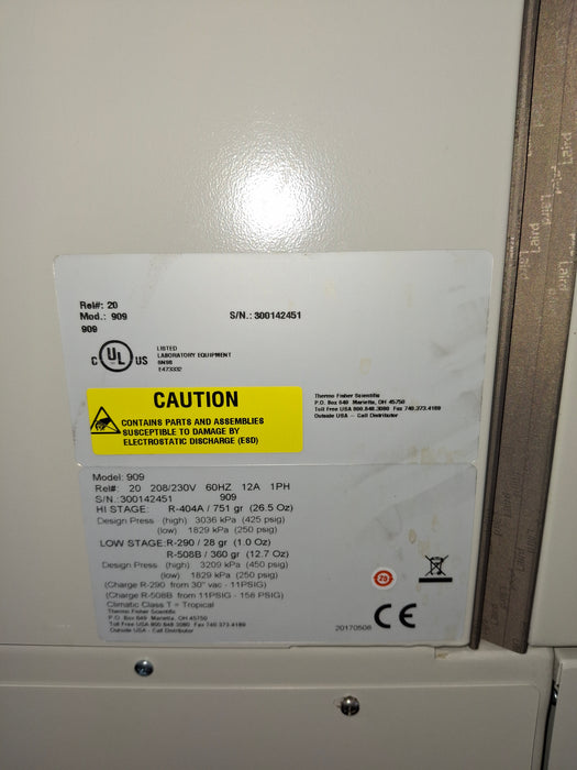 Thermo Scientific Forma 909 Ultra-Low Freezer
