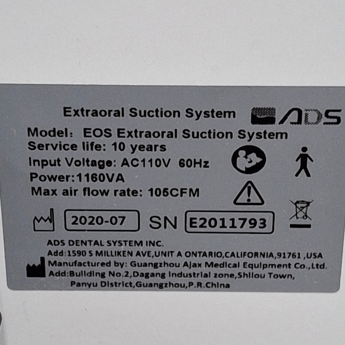 ADS Dental System EOS Extraoral Suction System
