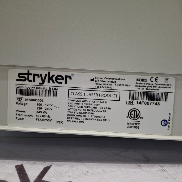 Stryker Switchpoint Infinity 3 Simplified Operating Theatre Control